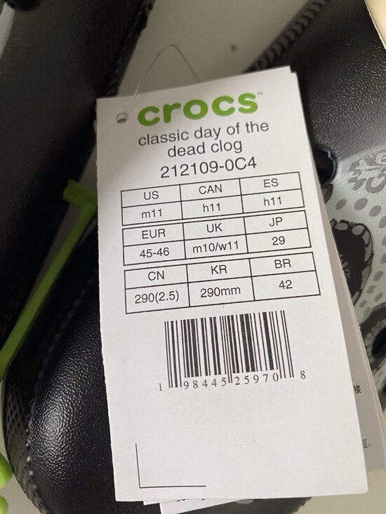 Crocs‎ Day Of The Dead Classic Clogs Skull 212109-0C4 Dia De Muertos Men’s Sz 11 main image 5